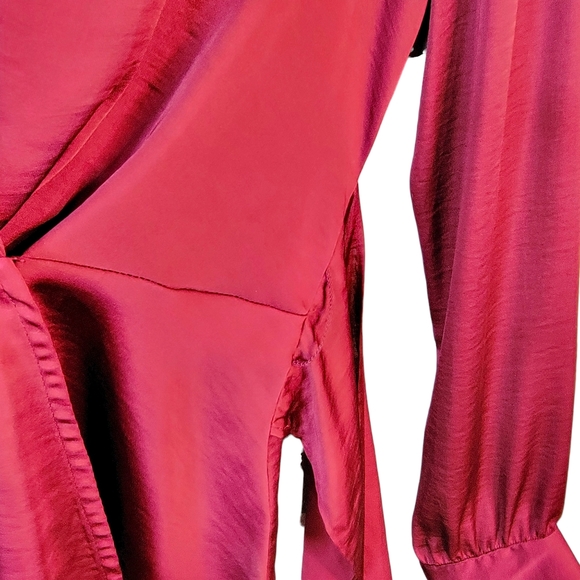 Moulinette Soeurs Velements by Anthropologie Silky Feel Long Waist Tie Blouse 4 - Picture 6 of 16